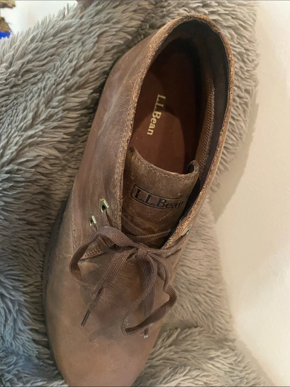 Mens LL Bean Stonington Chukka Boot Brown leather size 11.5 medium NWOT casual